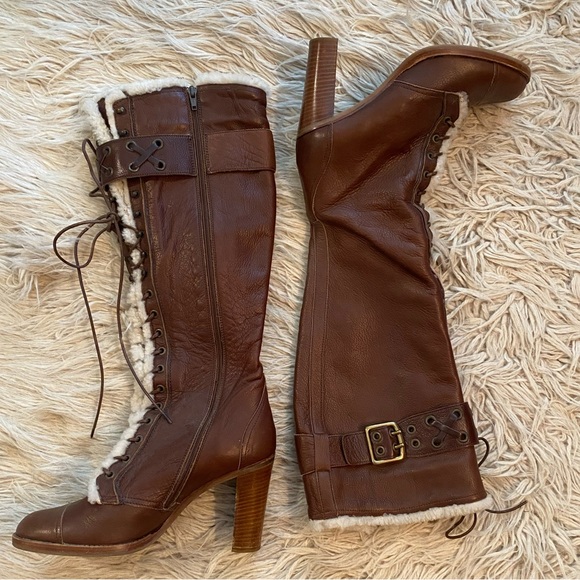 Coach Reece Knee high shearling leather boots - Picture 3 of 8